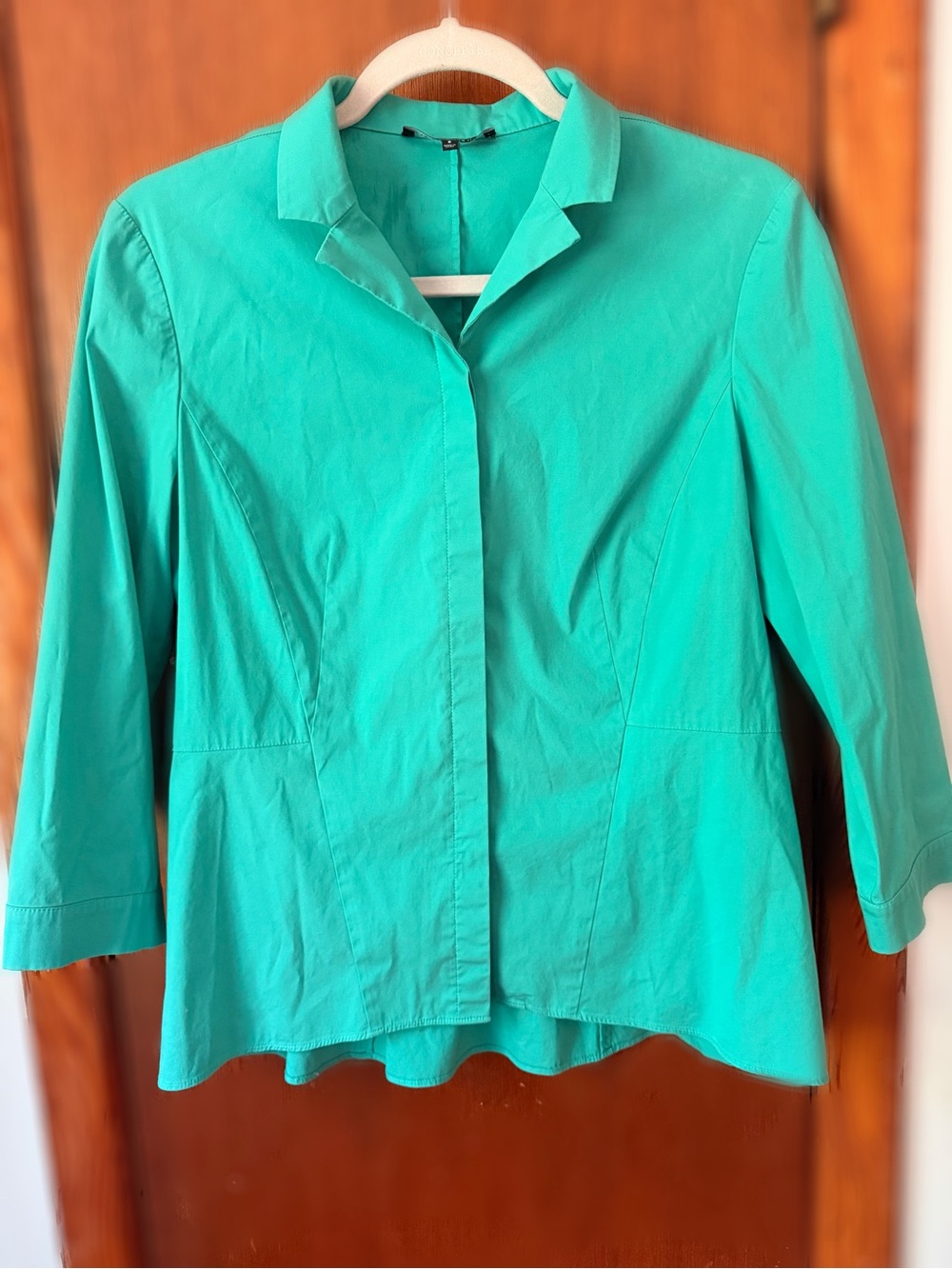 Lafayette 148 New York Teal Button Up
